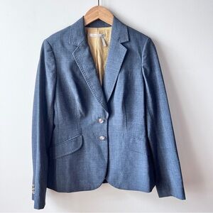 Classiques Entier Women’s Blue Minimalist Single Breasted Scandi Girl Blazer 6